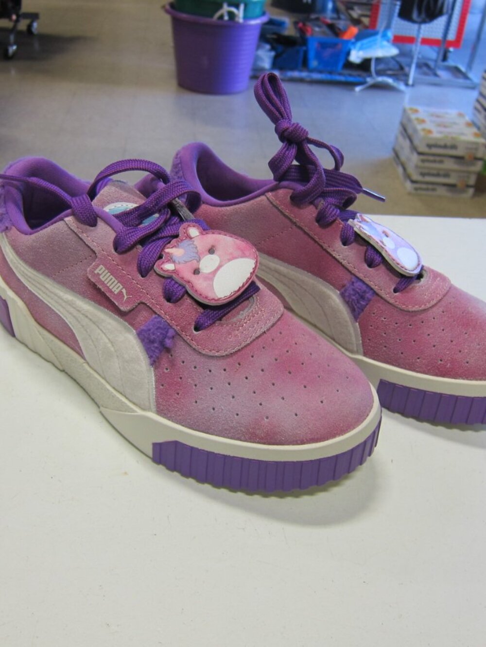 PUMA Squishmallows "Lola" Kids Size 3C Pink/Ultra Violet/Fluor.Pink Shoe's-NEW